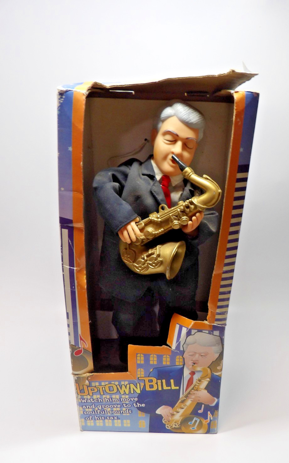 Vintage President Bill Clinton aka "Uptown Bill" Playing Saxophone 14"