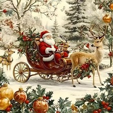 5D Santa Claus Diamond Painting Kits for Adults 13.7x13.7 Inch