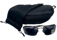 Square Aviator Sunglasses With Gun Metal Frame And Grey Lenses.