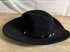 Wyeth Women's Black Cotton Blend Cowboy Hat Animal Print Hair Band One Size — photo 2