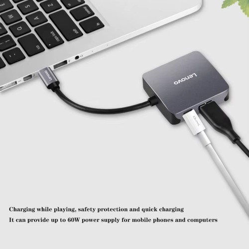 Lenovo C06 6 In 1 Aluminum Case USB-C To HDMI VGA PD USB3/2 HUB Docking Station - 第 3/13 張圖片