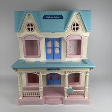 Vintage 1993 Fisher Price Loving Family Fold Up Doll House Dollhouse SOME EXTRAS
