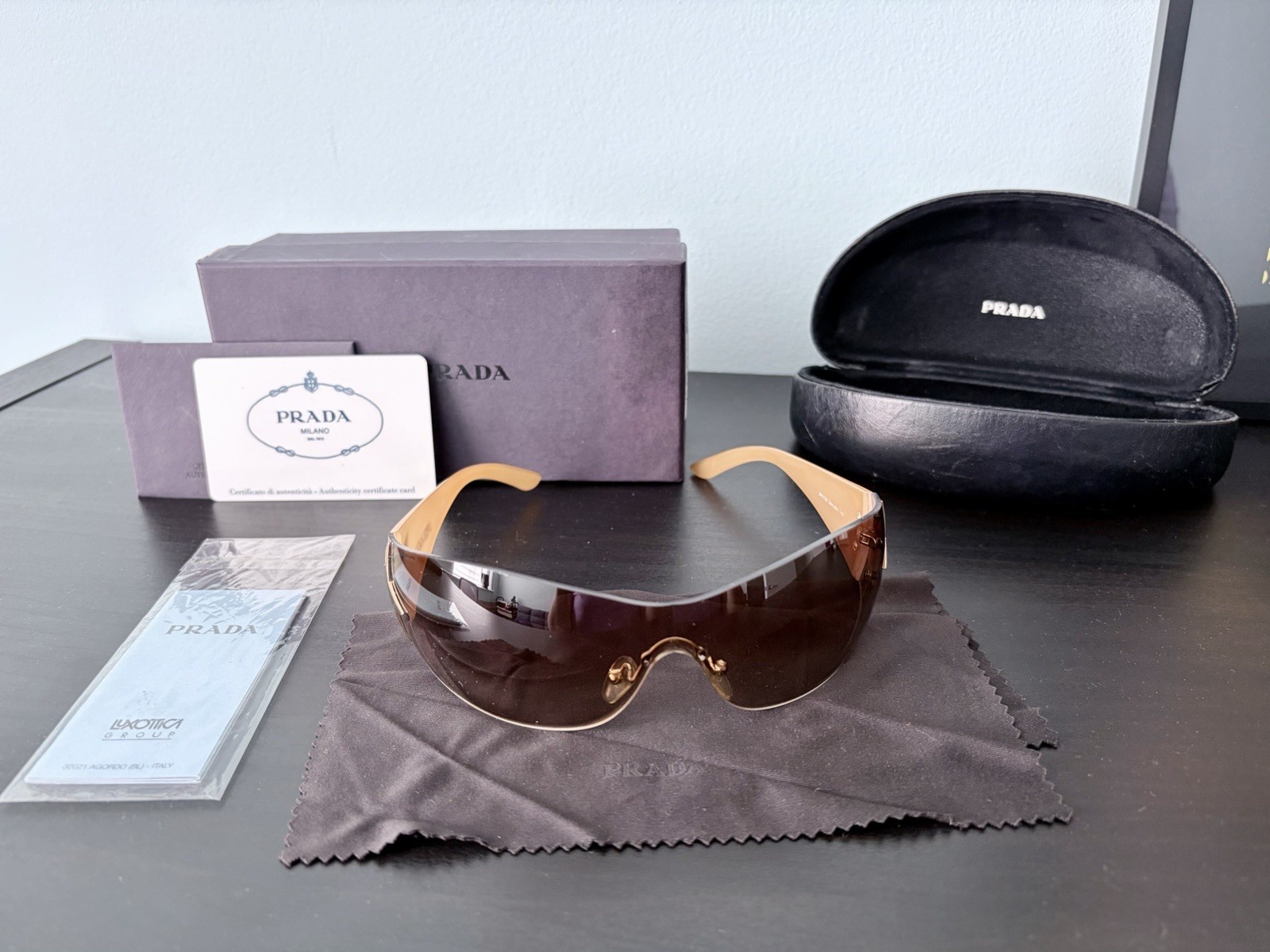 PRADA Sunglasses Wrap Around Star OPR 72G S 5AK6S1 115 Women Rare Vintage Y2K