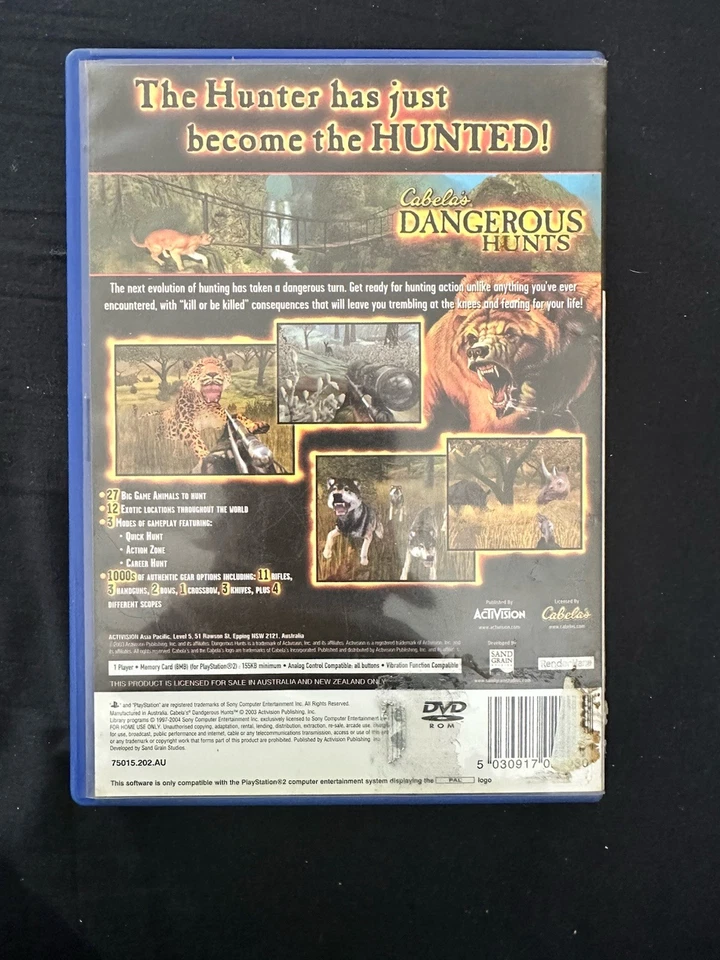 Cabela's Dangerous Hunts PlayStation 2 Complete Manual Mint Disc Free Postage - Image 3 of 3