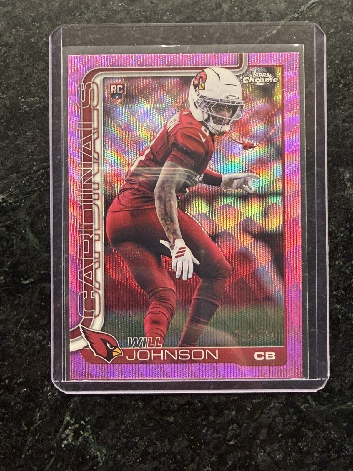 Topps Chrome Will Johnson Pink Wave Refractor Rookie Cardinals #349 /250