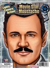 Movie Star Black Costume Moustache One Size