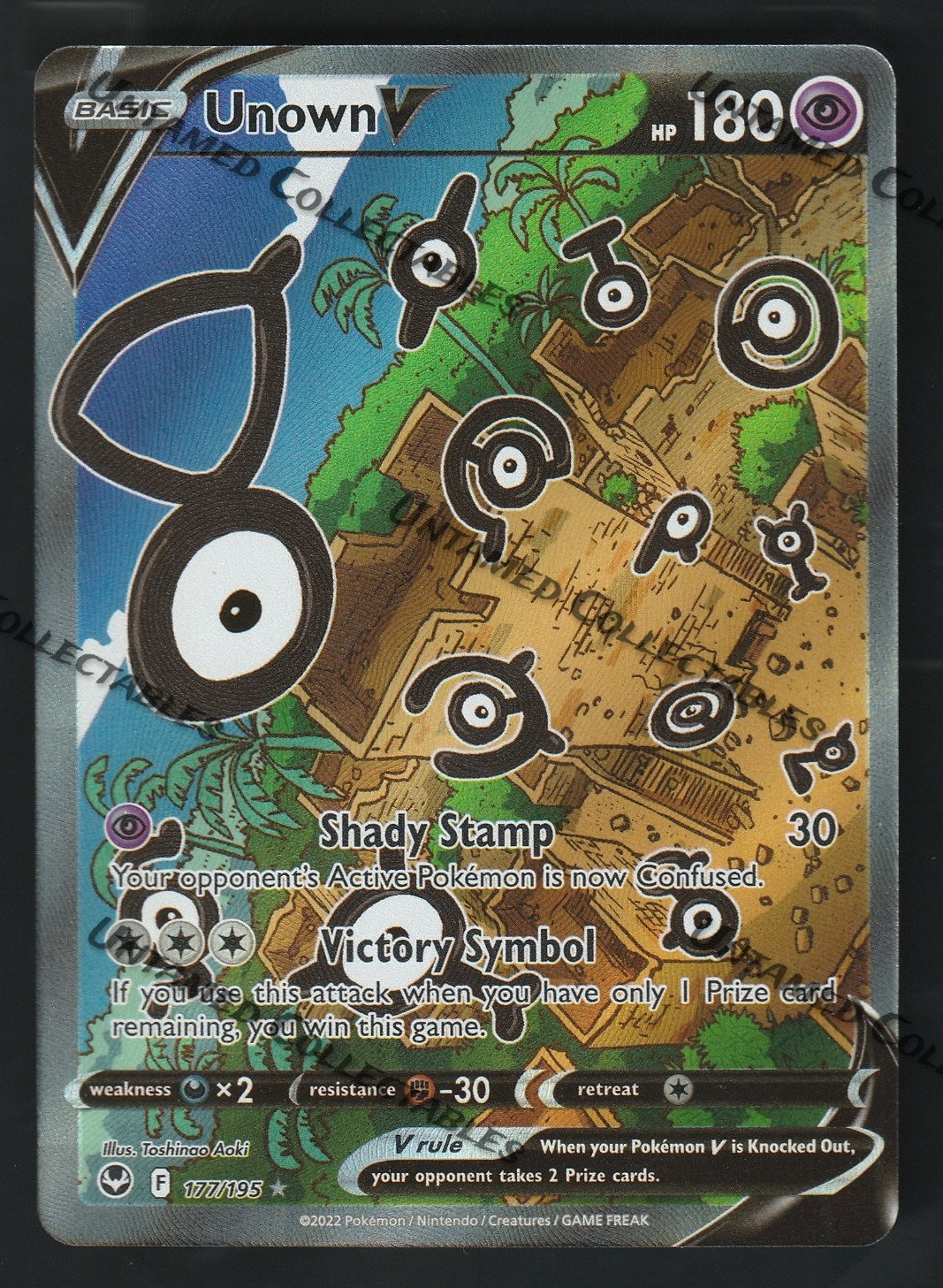 Unown V 177/195 (Alternate Full Art) Pokemon TCG SWSH12: Silver Tempest (SWSH12)