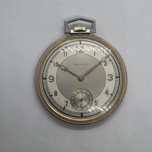 Waltham Colonial Two Tone Case 12 Size Antique Pocket Watch Runs