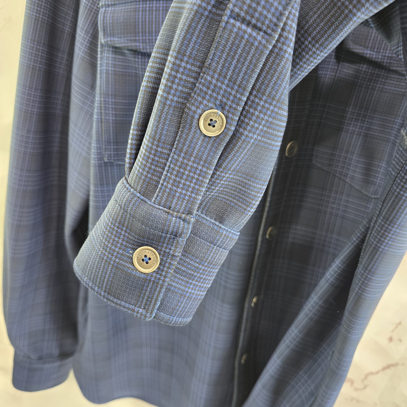 Construct Shirt Jacket Men Medium Blue Button Fle… - image 10