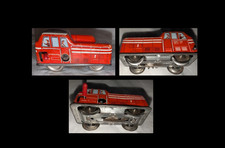 Vintage Tin Fire Truck 3" - Missing Wind Up Key - As Is