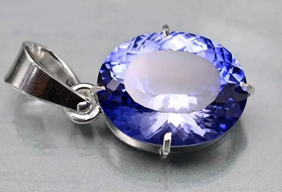 Pietra preziosa sfusa argento tedesco taglio ovale zaffiro blu 35+ ct - Immagine 2 di 4