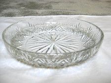 Large Round Vintage Lead Glass Crystal Bowl 8 inch Diameter 1145g