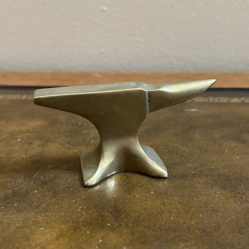Vintage Mini Anvil Jeweler Paper Weight Brass - Picture 4 of 7