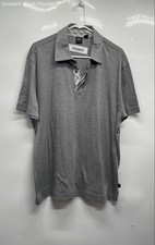 Hugo Boss Mens Gray Heather Cotton Short Sleeve Regular Fit Polo Shirt Size XL