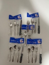 Set 4 Posate In Acciaio Inox Coltello Forchetta Cucchiaio Cucchiaino Cucina x5
