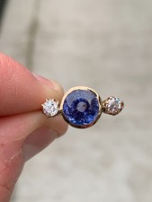 18ct gold diamond sapphire ring antique 1920s 4grams