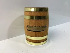 Vintage Wooden Bank Barrel w/ Brass Trim, Northern Ntl. Bank, Colorado Springs