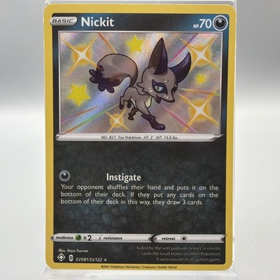 Nickit Shiny Holo Rare Shining Fates: Shiny Vault SV081/SV122 NM