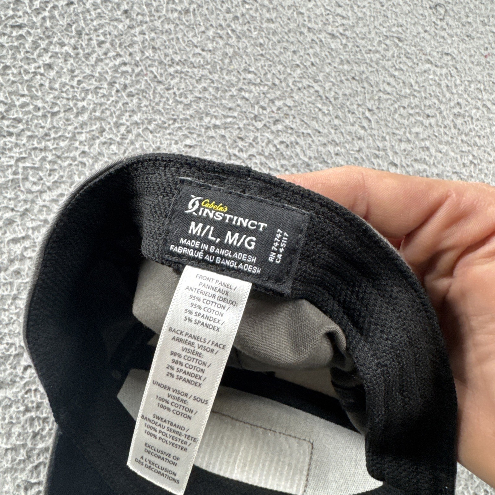 Cabelas Instinct Patch Gray Panel Hat Cap Flex Fi… - image 7