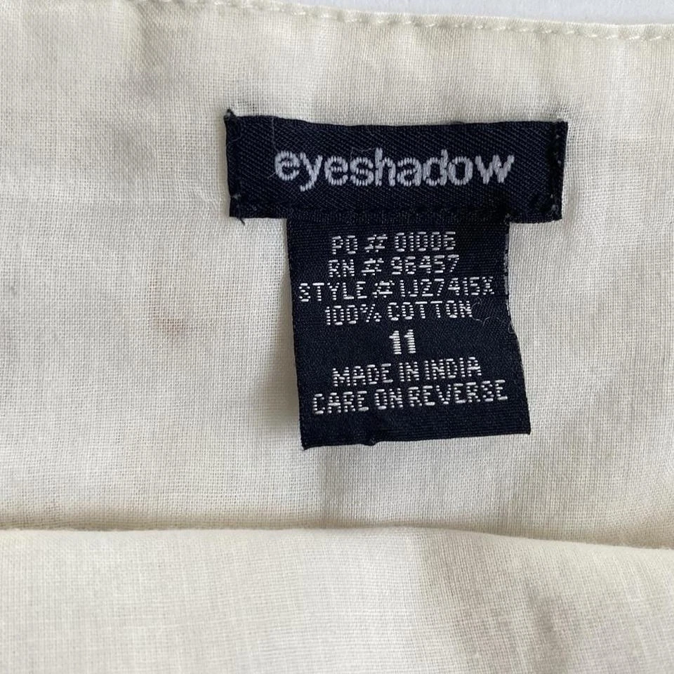 Saia midi vintage floral algodão creme Y2K - Imagem 4 de 4