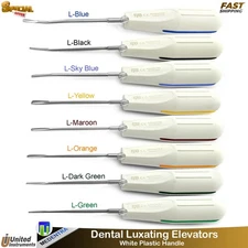 Set/8 Dental Luxating Root Elevators Tooth  Extracting Extraction Luxation Tools