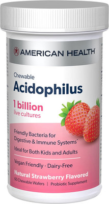Daily Chewable Tablet Acidophilus, 1 Billion Live Cultures, Beneficial Bacteria 