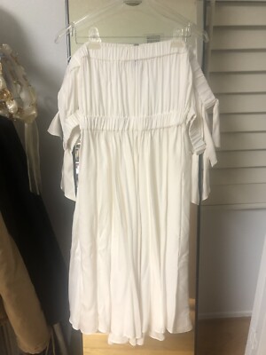 milly white off the shoulder dress Milly Zoey in White Off the Shoulder Dress Silk Blend