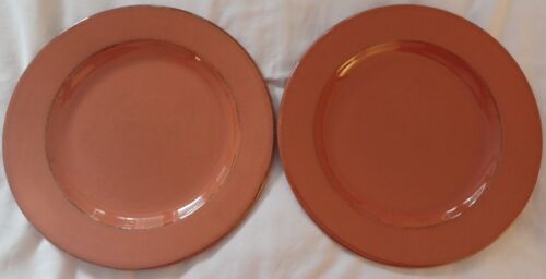 Pier 1 Toscana Terracotta Dinner Plates Set Of 2 -- 11" Stoneware Dishes Italy - Afbeelding 1 van 3