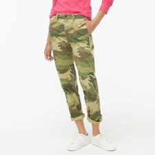J.Crew Pants Womens Size 0 Camo High Rise Girlfriend Chino Cotton Blend