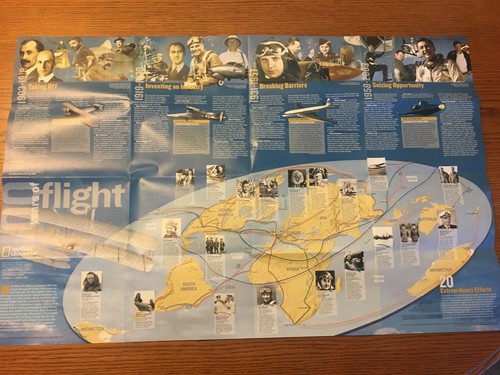 National Geographic Society Map - Years of Flight - October 2003 - Picture 3 of 3