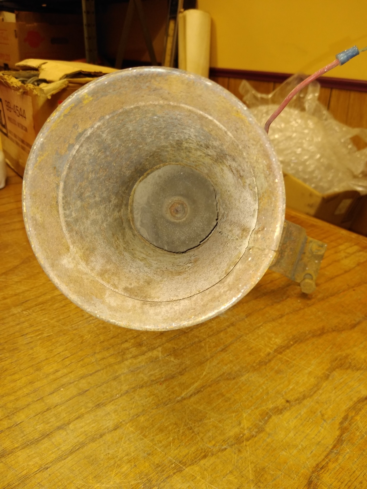 Vtg KLAXON AHOOOGHA Electric Horn W/Mounting Bracket Truck Rat Rod