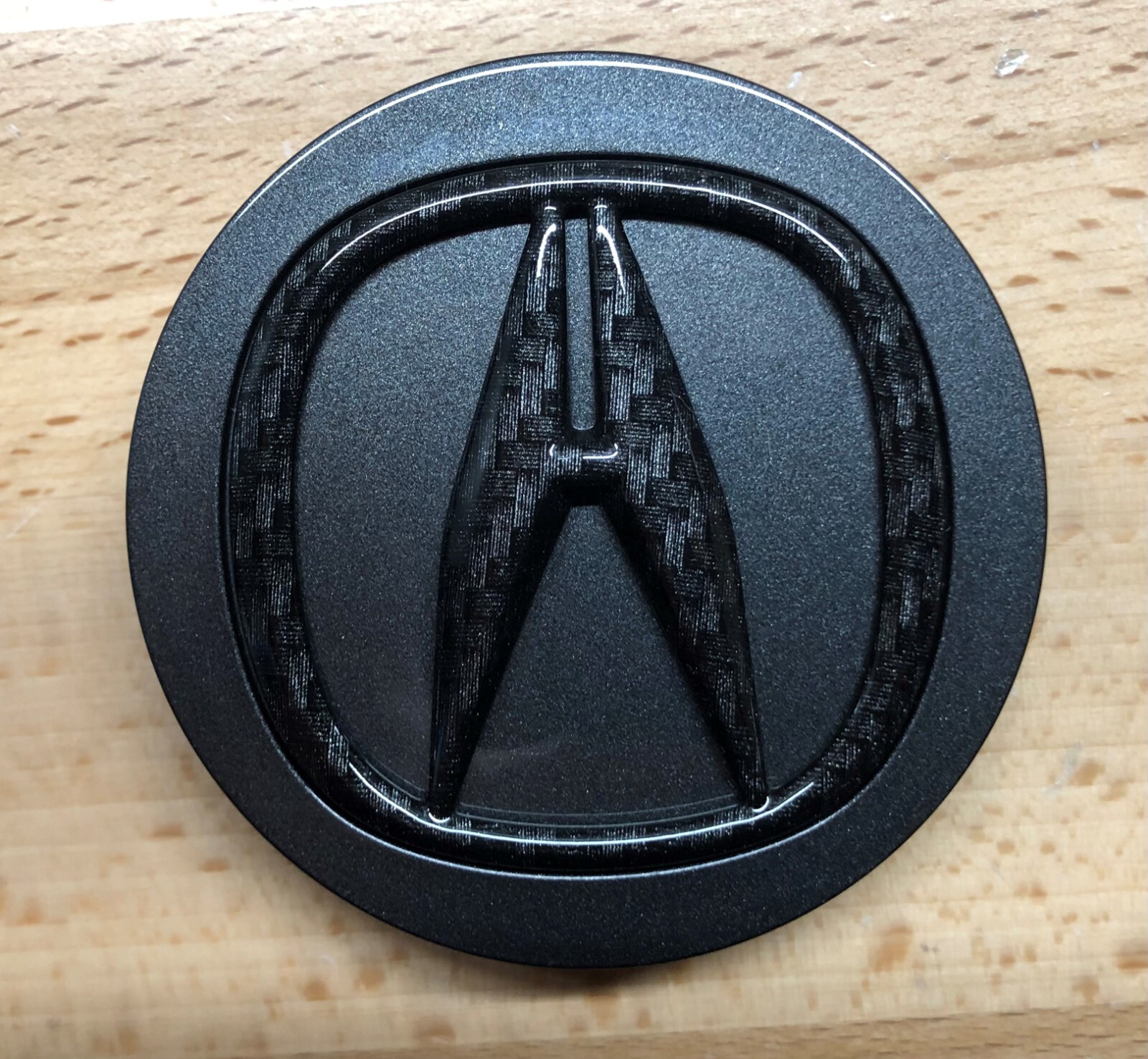 Acura Black Carbon Fiber Effect Wheel Center Cap Set x4 ILX MDX TLX