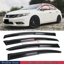 For 2012-2015 Honda Civic Sedan JDM Wavy Mugen Style Window Visors Rain Guards