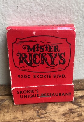 Vintage Matchbook ~ Mister Ricky's Restaurant Skokie IL