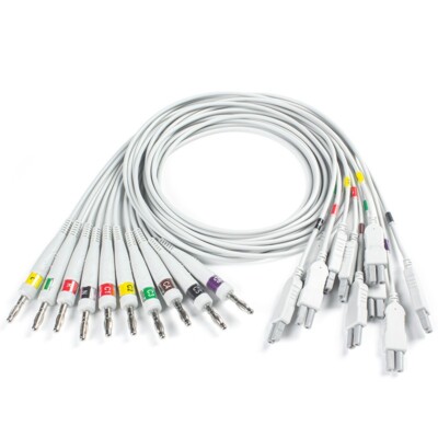 Compatible Norav Medical EKG Leadwire Norav 1200 10Lead IEC Banana Cosmed quark