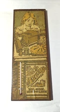 VINTAGE MRS. B'S BAKERY WOOD PLAQUE ADVERTISING BOARD W/ THERMOMETER 7"x19"