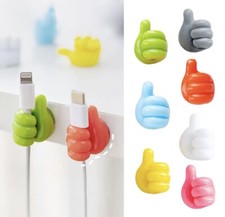 5 HAND SHAPE RUBBER HOLDER Storage Cable Holders Organizer Gadget. 5 Colors
