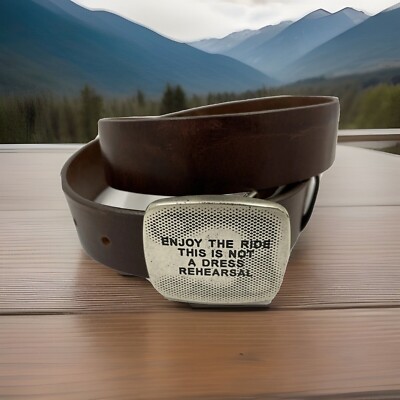 Belt $60 KingSize Casual Stitched Edge Leather Belt - 60/62, Brown  main image 3