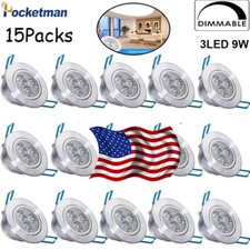 10/20/30Pack 9W 3LED Dimmable Ceiling Downlight Recessed Cabinet Wall Spot Light