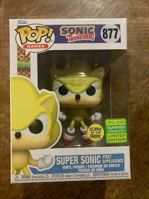 Funko Pop Super Sonic SDCC #877 1st Appearance 2022 Shared Exclusive New