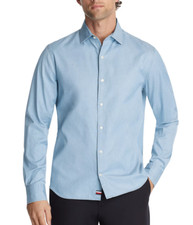 Tommy Hilfiger Men's Regular-Fit Untucked Length Dress Shirt, Light wash, XL