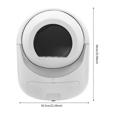 54.5Qt Automatic Smart Cat Litter Box Self-Cleaning Robot Odor Removal WiFi APP