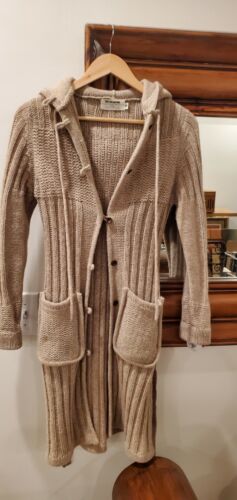 100% Vintage Shetland Wool Brown Duster Small