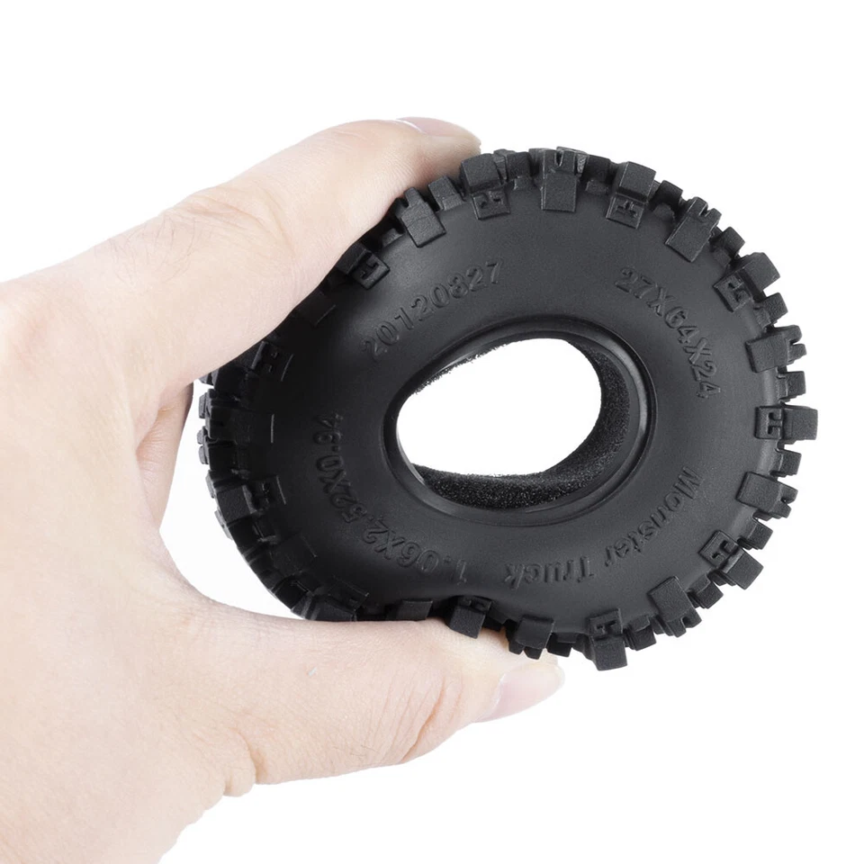 4PCS 1.1'' Rubber Tyre Tire 64mm for 1/18 Traxxas TRX4-M RC Crawler Car Parts - Image 4 of 4