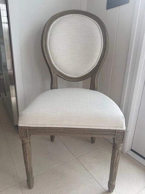 8 sillas de comedor laterales de lino toscano francés diestro diferentes MUY BUEN ESTADO. Foto 4 de 4