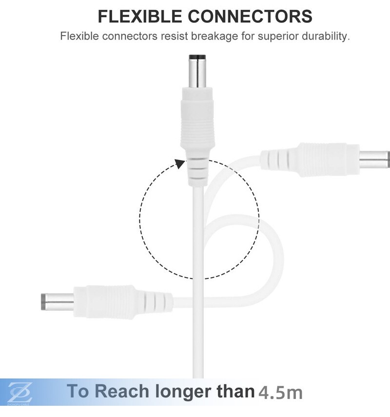 JZK 3m 12V 5.5 Mm X 2.1 Mm DC Prolunga Alimentazione Cavo, Cavo Adattatore Alimentazione Femmina A Maschio 2.1 Mm X 5.5 Mm Per PSU, Telecamera Sicurezza CCTV, Striscia LED, Router - Foto 8