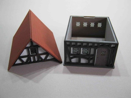 28mm Fantasy Tudor Style Small cottage House T1A 2mm MDF Laser Cut Kit - Picture 7 of 7