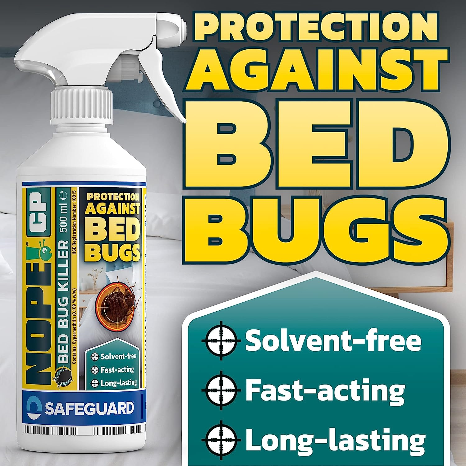 NOPE! CP Bed Bug Killer Spray Treatment 500ml Odourless & Non