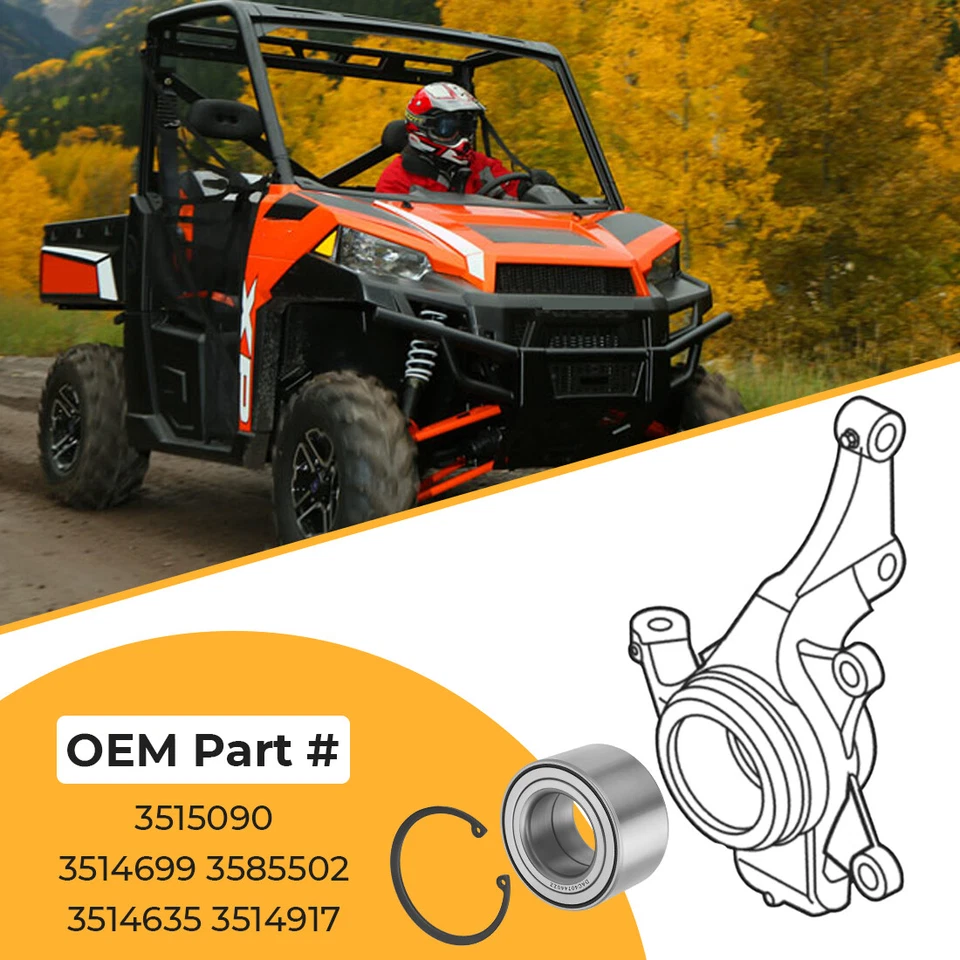 Rodamientos de rueda delanteros y traseros para Polaris Polaris Ranger 500 570 700 800 900 1000 Foto 4 de 4