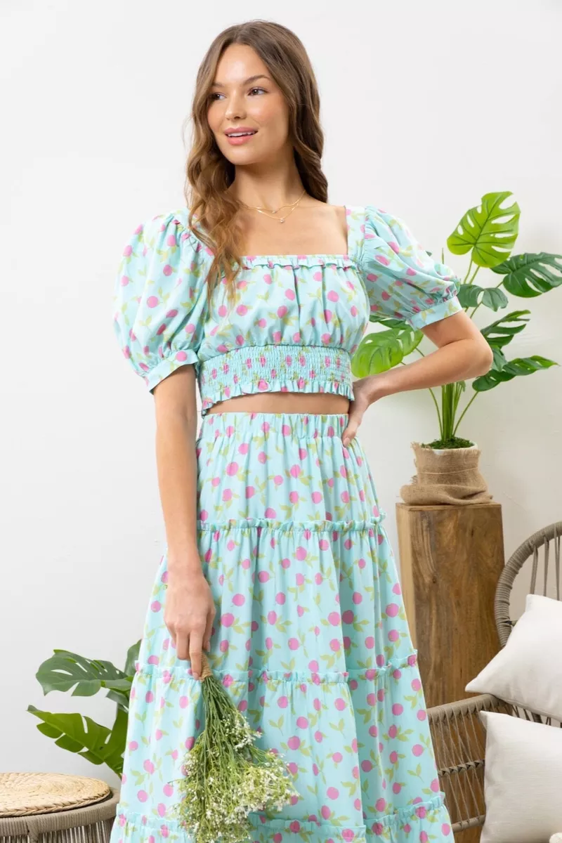 Crop top and top skirt set ebay
